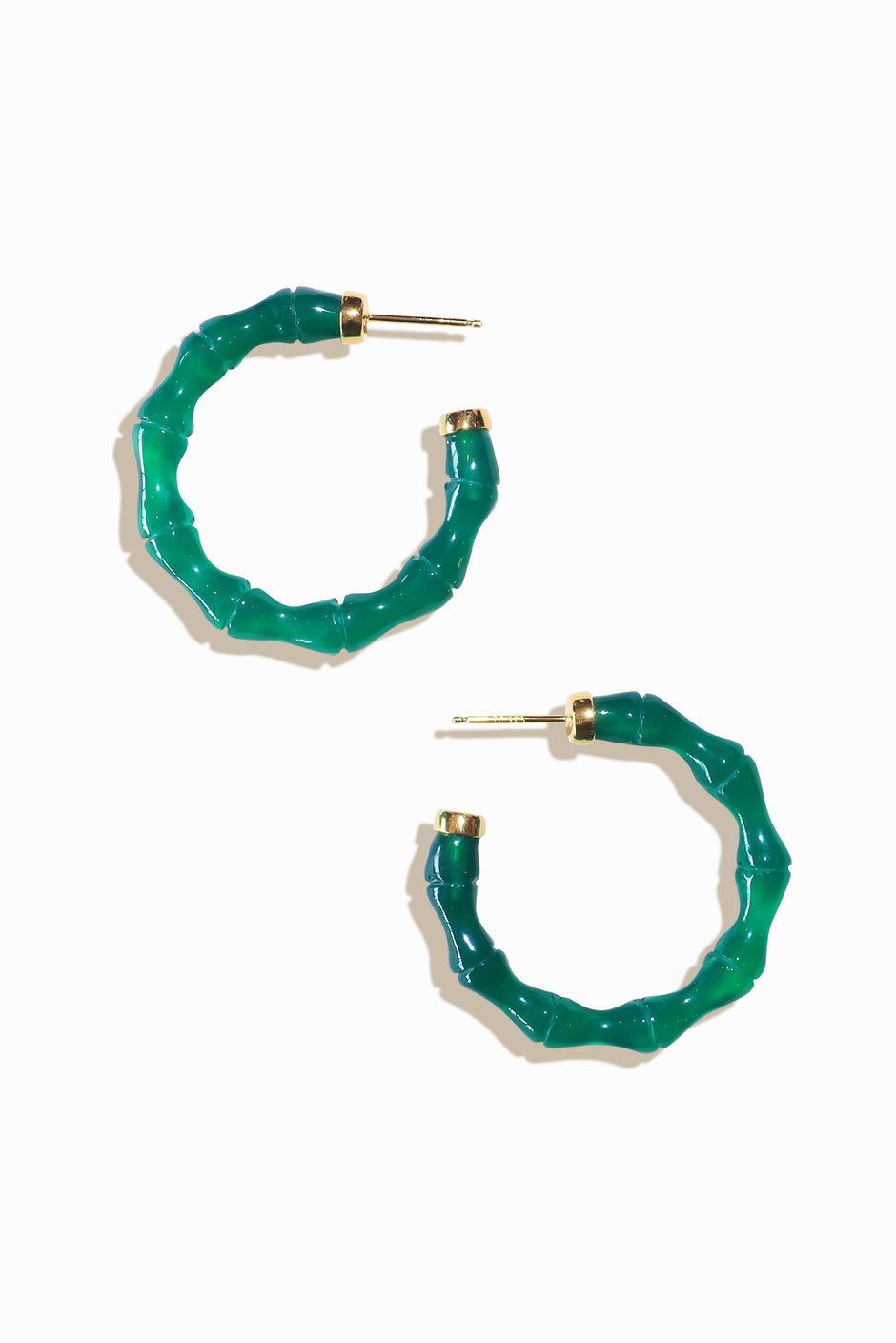 Green Bali Hoop Earrings